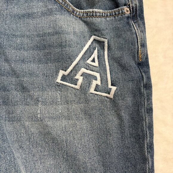 Womens Distressed Patchwork Denim Jeans Embroidered Juniors Size15 No Boundaries - Picture 9 of 13